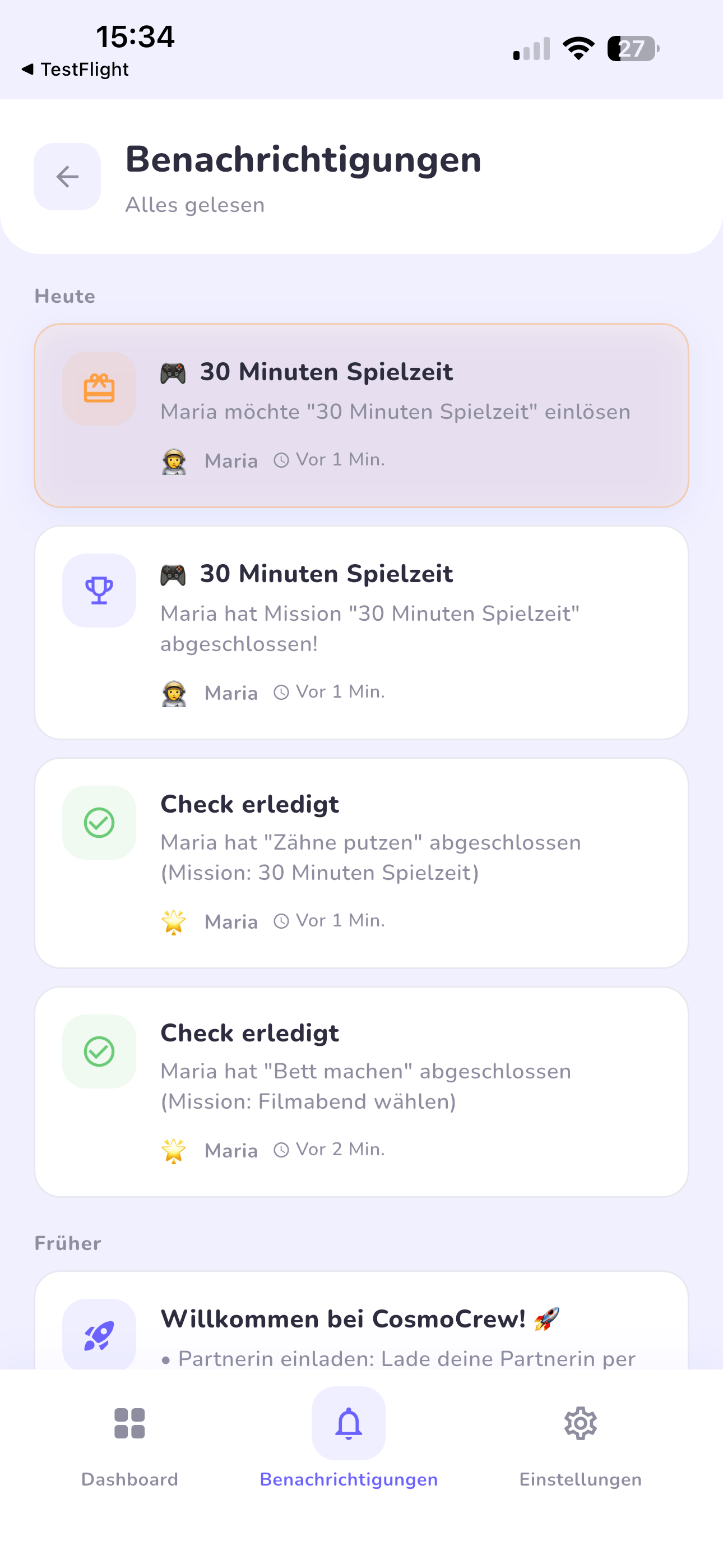 Eltern-Benachrichtigungen mit Ruhezeiten