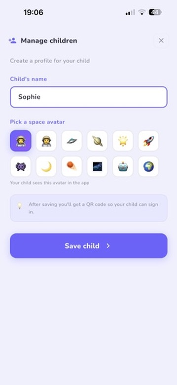 Parent app settings