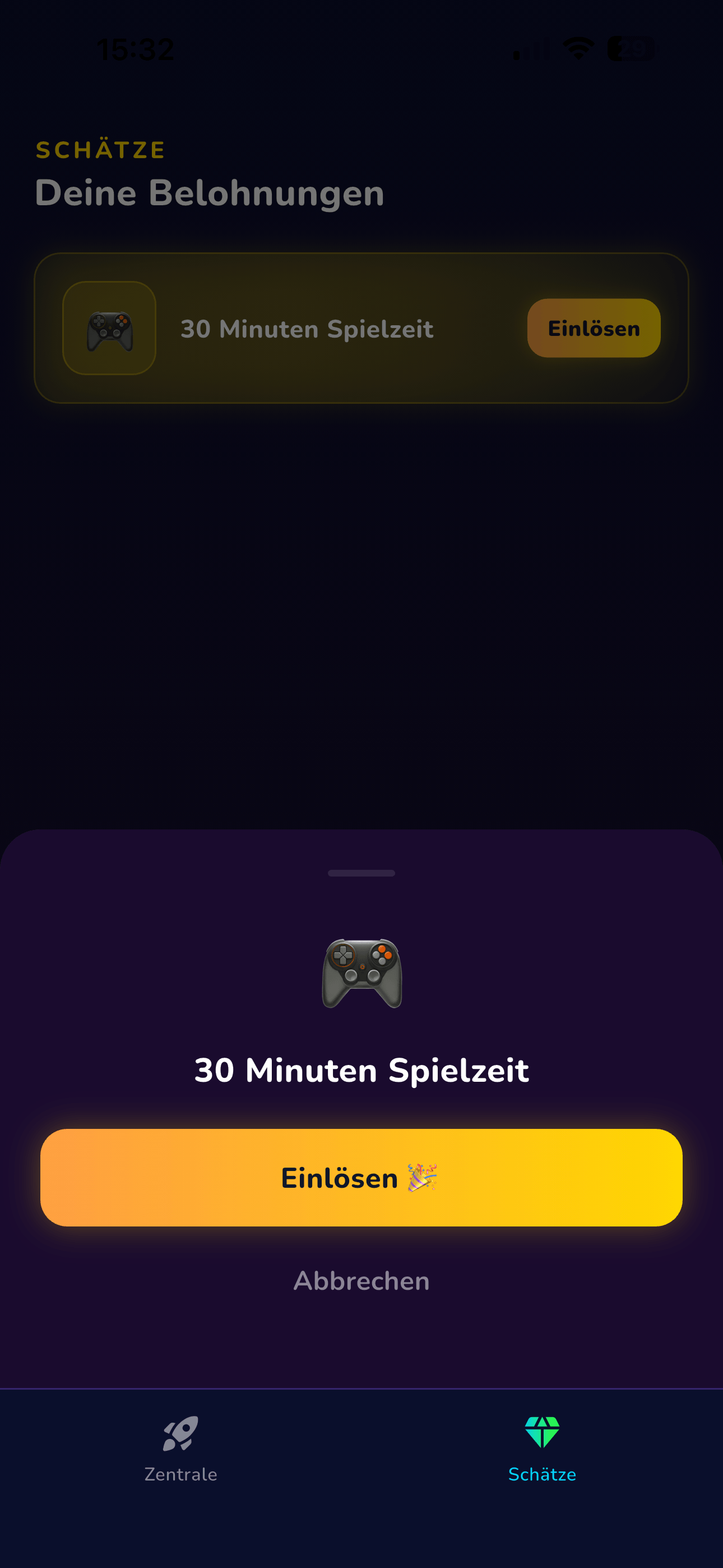 Belohnung in der Schatzkammer einlösen